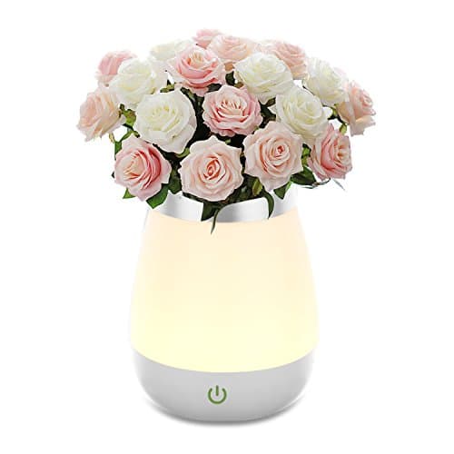 Vase Table Lamp, WAGOLO LED Night Light with Touch Sensor, 3 Brightness Level 2 in 1 Nursery Light