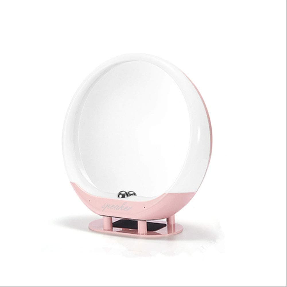 DKJSF Lighted Makeup Mirror with Bluetooth Speaker LED Vanity Mirror Touch Fill Light 3 Color Lighting Modes and Dimmable Makeup Mirror with Lights