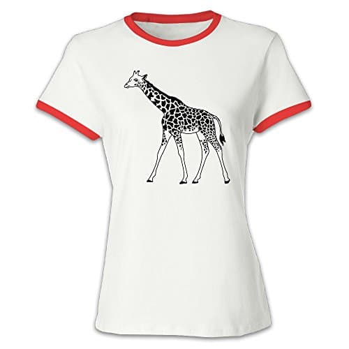 Women's Giraffe Baseball Tee Shirt Red