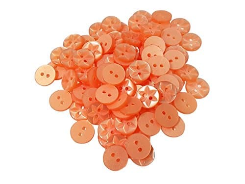 25 x Peach Star Size 22 Buttons