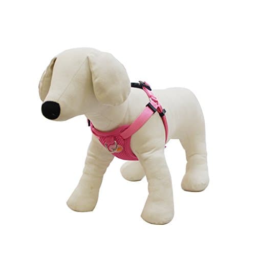 Ondoing Dog Harness Soft Mesh Pet Vest Harness No Pull Adjustable for Puppy Cat Costume Pink M