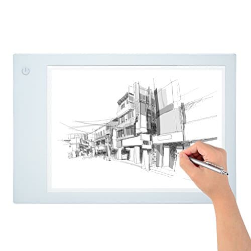Light Box,Tracing Light Box A4 (15.7"x14.5") LED Artcraft Light Box Battery Powered Light Pad For Artists,Drawing, Sketching, Animation Light Table Light Board (White)