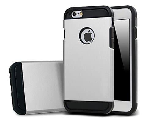 iPhone 6 Case, Slim Colorful Sleek Armor Dual Layer Shock Proof Air Cushion Protective Phone Cover for 4.7” Apple iPhone 6 (2014) &amp; iPhone 6s (2015) - Satin Silver