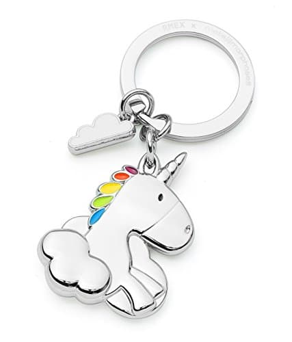 Keychain Unicorn Sitting on a Cloud, Silver