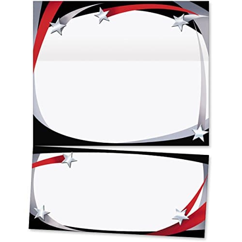 Silver Stars Letter Roll-Fold Invitation with Reply Card, 65 lb paper weight, 8.5 x 11 inches, 300 count