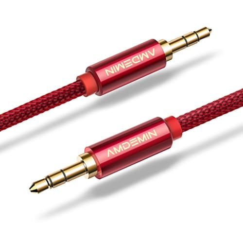 Aux Cable (2 Pack, 3.5 Ft), Amdemin 3.5mm Audio Cable Auxiliary Cable Aux Cord for Car Stereos, Smartphones, iPods, iPhones, iPads, Beats/Sony Series Headphones, Speakers and More - Red