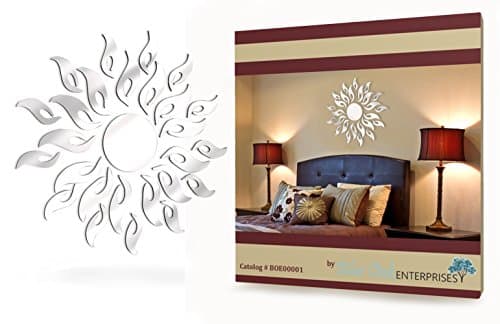 Mirrors For Wall Decor Decorative Wall Decals Home Decorations Removable Art Sunburst Flower Accent