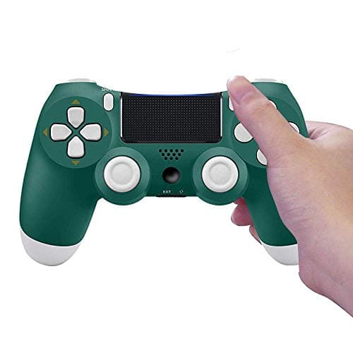 PS4 Controller Wireless, Game Controller Six Axies Touch Panel Joypad Dual Vibration Gamepad with Charge Cable for Playstation 4 (Green)