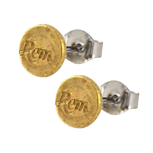 Little Black Gun 22 Caliber Bullet Shell Stud Earrings, Thin Brass Casing