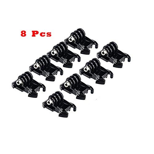 Vicdozia 8 Pcs Horizontal Surface Quick Release Buckle Clip Mount Sticky Pad Base Accessory for Gopro Hero 5, Session, Hero 4 black silver, Hero 3+ 3 2 1 SJCAM Xiaomi Yi Camera