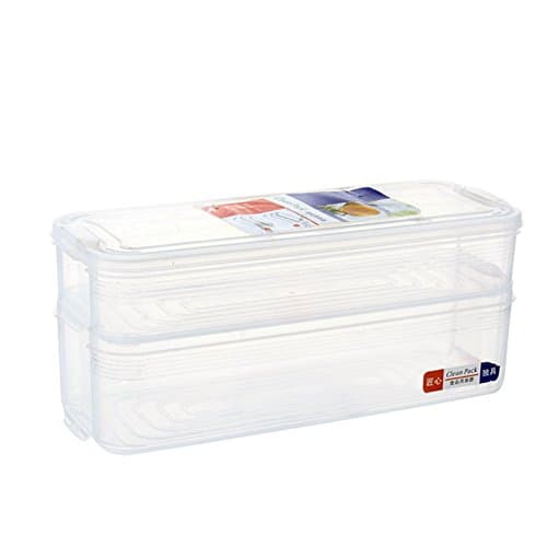 Food Storage Containers,Stackable Refrigerator Fridge Freezer Storage Box Stack Food Container Tray Organizer