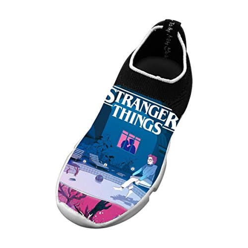 Stranger_Things Pattern Various Customized Basketball Fly Knit Running Breathable Fashion Boy Shoes 1 D(M) US Big kid White