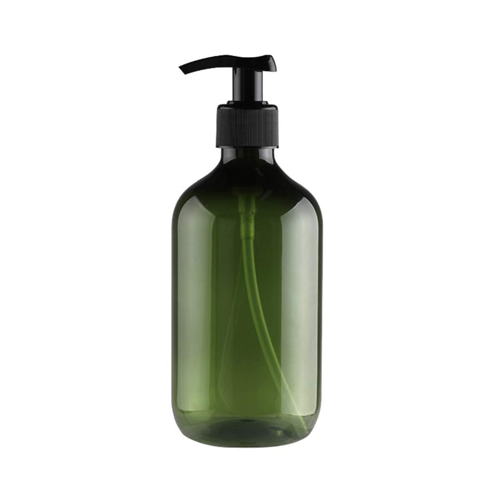 Profusion CircleRefillable Empty Bottle Press Pump Shampoo Lotion Soap Makeup Liquid Dispenser Plastic 500ml Dark Green