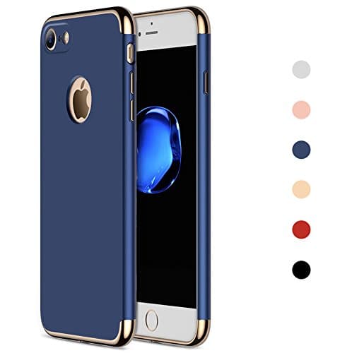 iPhone 7 Case,Ultra Thin Shock Absorbing Anti-Scratch Hard PC Case? Electroplate Protective Back Cover Shell &amp; Extra Frame for Apple iPhone 7 (4.7 Inch)- Blue