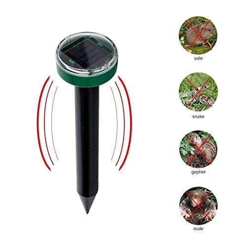 WO Mole Repeller Snake Gopher Repellent Solar Spike