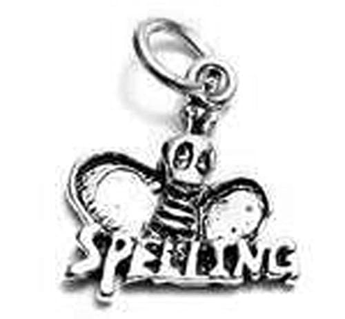 Sandra Creative Design Silver-tone Spelling Bee Charm