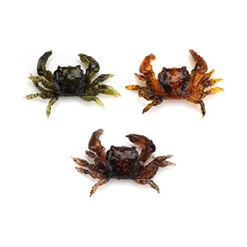 Bluenet 3pcs Double Hook Crab Shape 3D Hard Soft Fish Fishing Lures