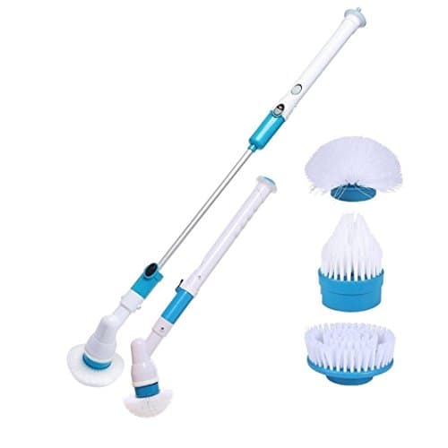 [ Upgraded Version ]High Quality Bathroom Electric Spin Brush Scrubber - Powerful Cleaning Brush with Extension Handle for Bathroom Floor and Tiled Wall and Bathtub