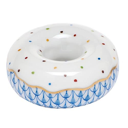 Herend Donut Figurine Blue Fishnet