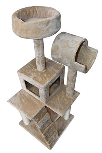 Ranking 49" Cat Tree For under 10lbs Kitten only Tower Condo Furniture Scratch Post Kitty Pet House Play Furniture Sisal Pole Stairs and Hammock (Beige)