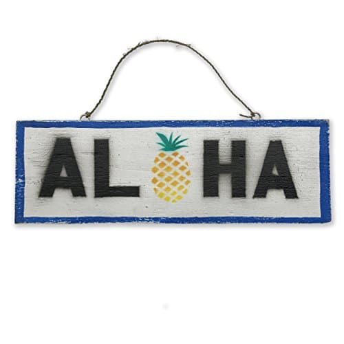 Aloha Pineapple Sign 12" X 4"