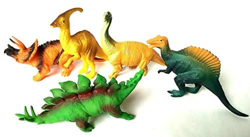 Toys! Dinosaur Squeeze Simulating Reality Virtual, Soft Rubber, (5 Piece, 6")