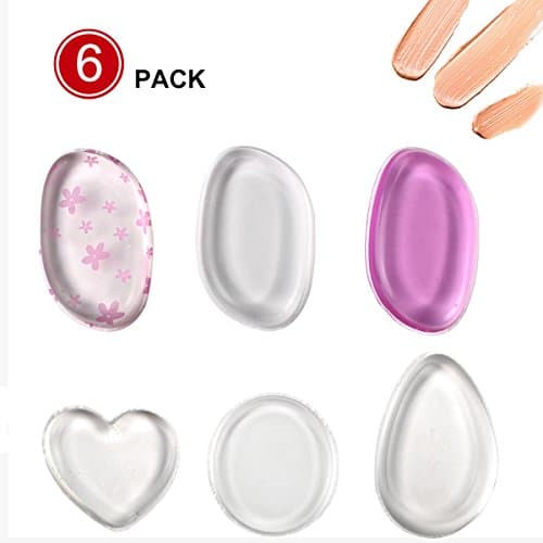 Makeup Silicone Sponge, 6 Pack Beauty Blender Clear Applicator Make up Tools