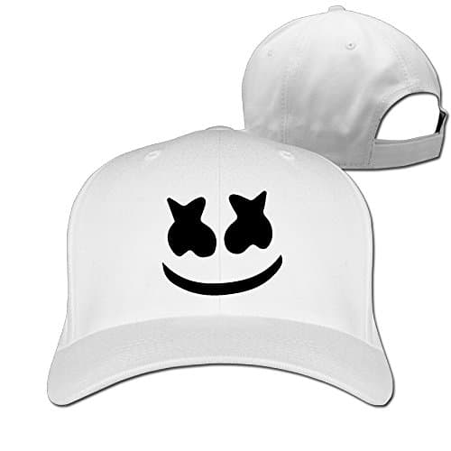 Pure Cute Marshmello Face Fitted Cap Boy White Snapback