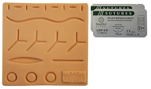 Suturing Training Pad Pink Small (Suturing Pad &amp; 2x 4-0 Nylons)