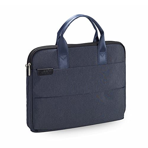 Document Holder Bag Waterproof Canvas File Package 2 Pockets Zipper Fabric Bag Laptop Briefcase A4 Portable Oxford Document Organizer Black Men