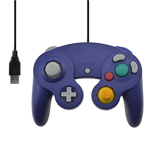 Ocamo Wired Gaming Controller USB Gamepad for Gamecube PC USB Wired Controller Joypad Joystick for Nintend Gamepads NGC GC MAC Computer Gamepad Purple