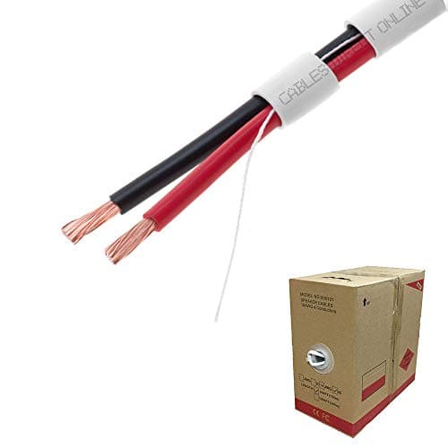 500FT Oxygen Free Pure Copper 18/2 Bulk Speaker Wire 18AWG CL2 in Wall Audio Cable (500ft, 18/2)