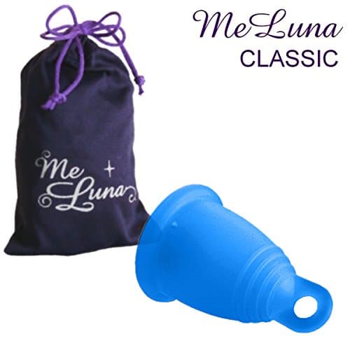 Meluna Classic Menstrual Cup with Ring Handle (XL, Blue)
