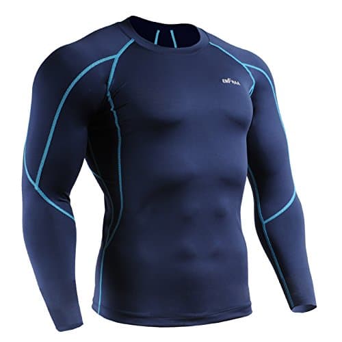 Emfraa Mens Womens Compression Under Cool Base Layer T Shirt Long Sleeve S
