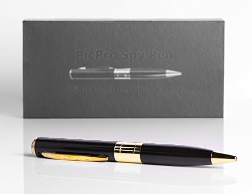 PicPro Spy Camera Pen - Improved Version 2017 - Record Audio and Video - Easy to Use and Discreet (1280x960, Black/Gold)