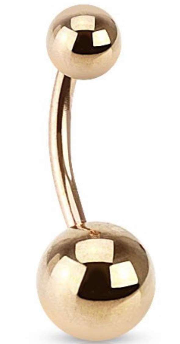 ALL SIZES 8mm, 10mm, 12mm rose gold basic non Dangle Belly Bar Navel Ring - Pegasus Body Jewellery Amazon Shop