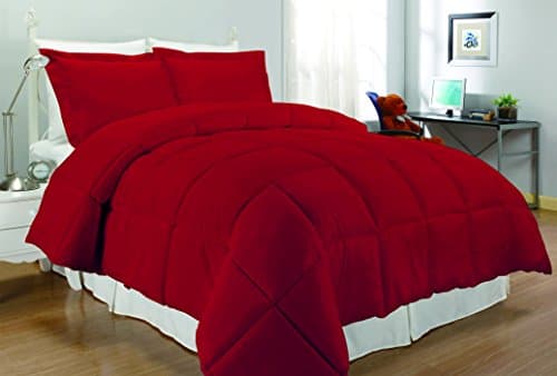 South Bay Microfiber Down Alternative Comforter Set, King, Brick Red