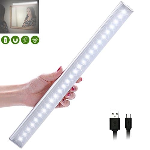 USB Rechargeable Closet Lights Motion Sensor 27 LED Portable Wireless Light Bar Cabinet Kitchen Wardrobe Night Light with Magnetic Strip Stick-on Anywhere(4 modes)