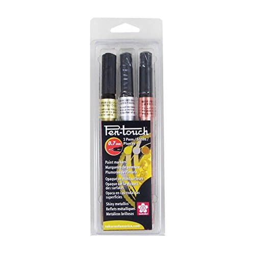 Sakura 3-Color/set Extra Fine Pentouch Paint Marker 0.7mm Assorted Color Gold, Silver and Copper