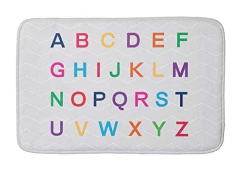 Yesstd ABCs Alphabet Learning Colorful ABC Letters Absorbent Super Cozy Bathroom Rug Doormat Welcome Mat Indoor/Outdoor Bath Floor Rug Decor Art Print with Non Slip Backing 24" L x 16" W Inches.