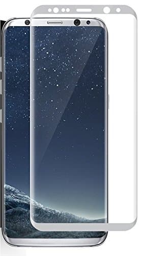 Galaxy S8 Plus Screen Protector, Gogopa [Full Screen] [Full Coverage] 9H HD Clear Anti-Bubble 3D Curved Tempered Glass Screen Protector (Silver, S8+)