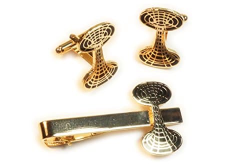 Wormhole Einstein Rosen Bridge Physics Black Hole Tie Bar Clip Cufflinks Cuff Links Set