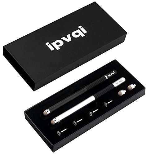 stylus,2 in 1 Fine Point Universal Capacitive Screen Touch Stylus Pen for Apple Ipad Samsung Galaxy Sony LG Huawei (Black/Silver)