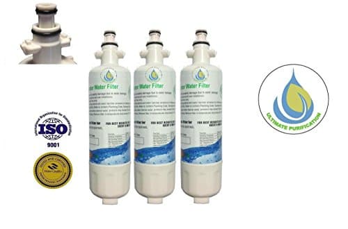 3 Pack - Ultimate Purification Water Filter to Replace Panasonic, LG, LG Premium, Kenmore, Kenmoreclear!, Sears, ADQ36006101, ADQ36006101-S, ADQ36006101S, ADQ36006102, ADQ36006102-S, ADQ36006102S, 46-9690, 09690, 9690, 469690, 4609690000, 048231783705, LT700P, LT-700P, LT700-P, WF700, RWF1052, RWF-1052, FML-3, HDX-FML-3.