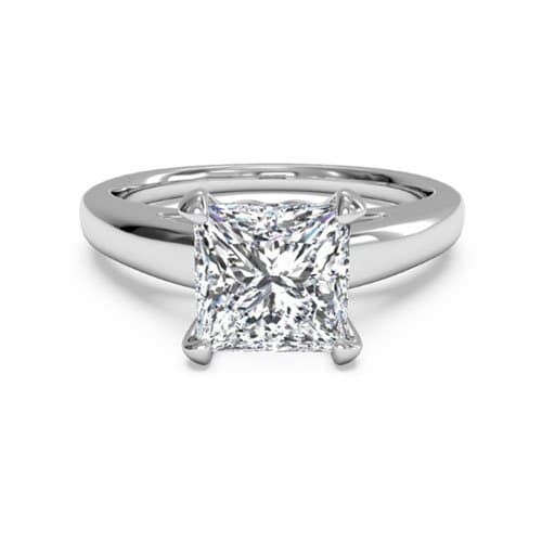 2.00 Ct Diamond Engagement Ring Solid Princess Cut 14K White Gold Size K