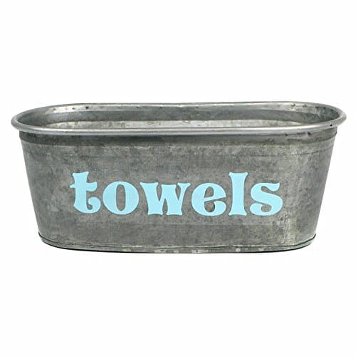 A Southern Bucket Towels Galvanized Storage Container