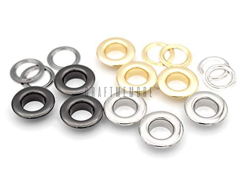 CRAFTMEmore Flat Surface Grommet Eyelet with Washers Solid Brass Washable Grommets Purse Loops Garment Accessories 10 Pack (1/2" (13mm), Silver)
