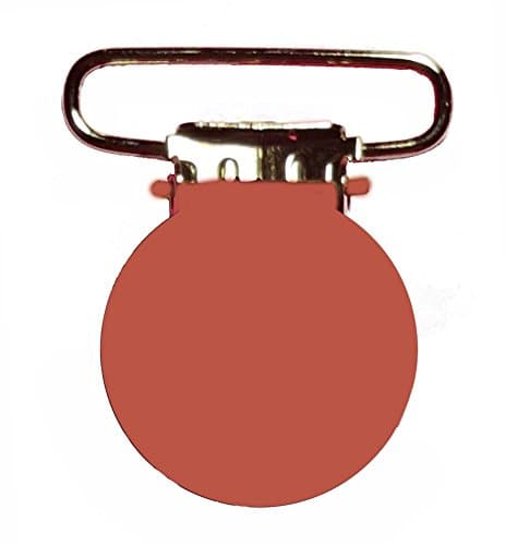 10 Orange Enamel Round Face 1 Suspender Clips w/ Rectangle Inserts ...