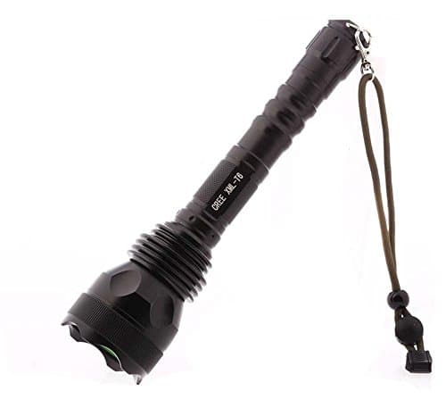 X5-T6 Flashlight SureFire home charging waterproof long-range self-defense flashlight xenon light riding (Black)