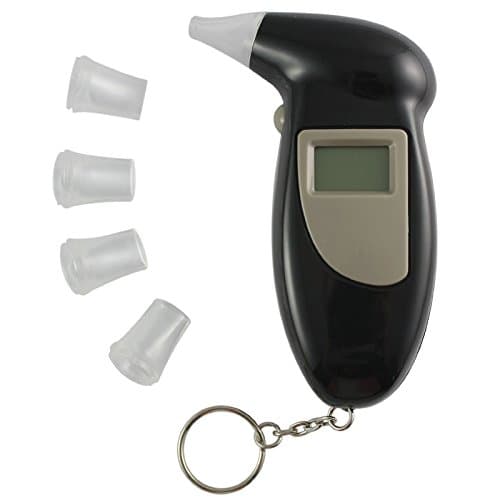 Digital Portable Personal Alcohol Breath Analyzer BAC Tester with 5 Mouthpieces
